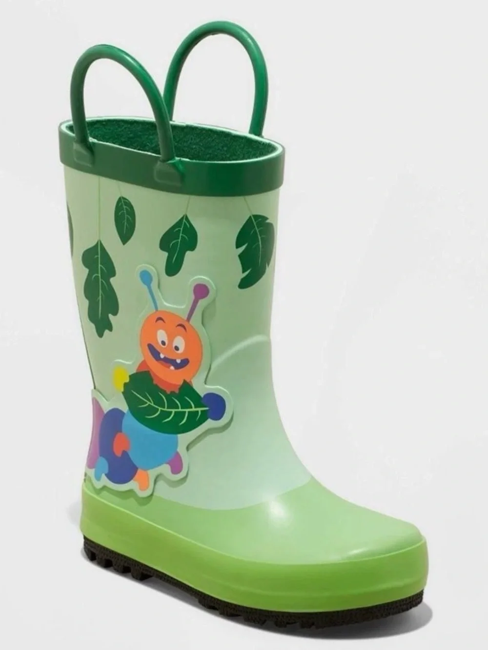 New Cat & Jack Toddler Rain Boots - Green Caterpillar 11 Toddler MSRP $24.99 NWT